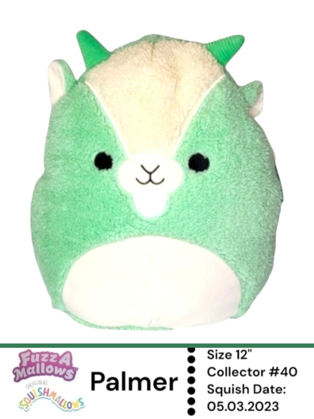 Squishlallows Fuzz A Mallows PALMER - 12 Inch Mint Green Goat 🐐